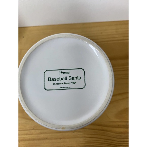 1994 Jeanne Berry Potpourri Designs Baseball Santa Collectible Mug - Picture 5 of 5